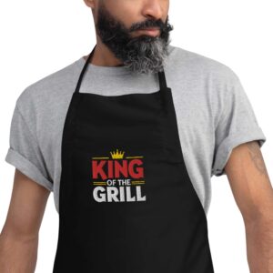 Black Embroidered Apron - King of the Grill